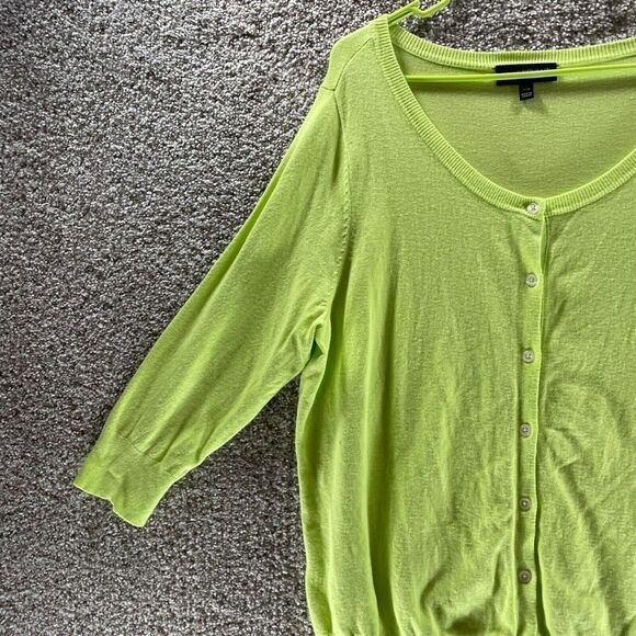 Lane Bryant Sweater Womens 14/16 Green Button Up Cardigan Preppy Plus Casual - Picture 5 of 11